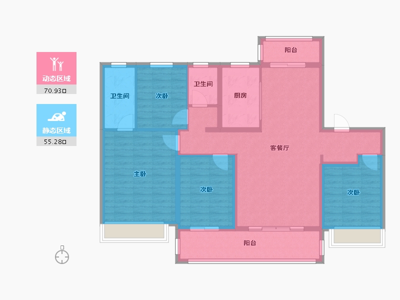 江苏省-苏州市-前山澜庭D区-115.00-户型库-动静分区