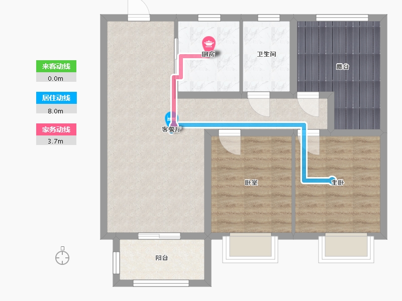 江苏省-苏州市-水韵花都家园-三期-74.40-户型库-动静线