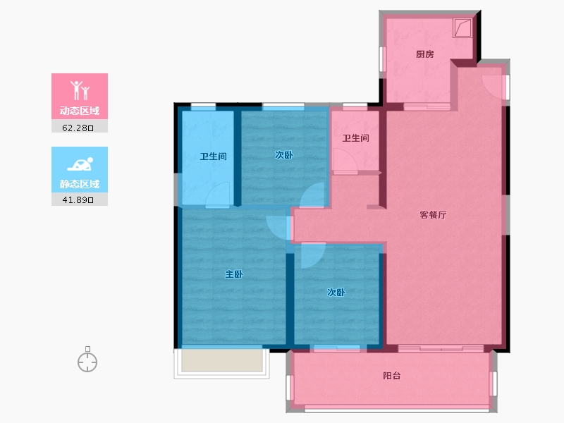 河南省-新乡市-中粮 瀚林院-106.48-户型库-动静分区