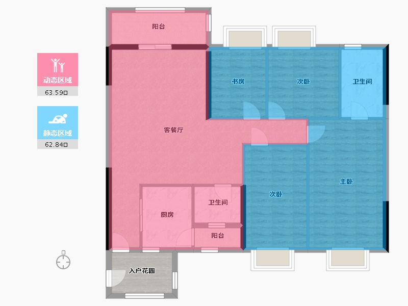 广东省-广州市-坚真花园-115.67-户型库-动静分区