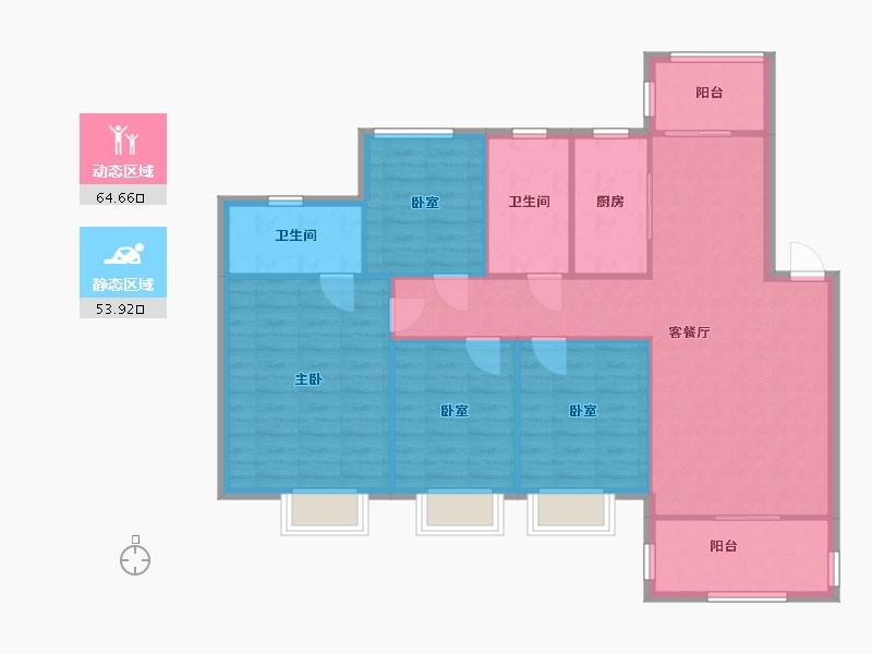 湖南省-长沙市-中建芙蓉嘉苑-110.00-户型库-动静分区