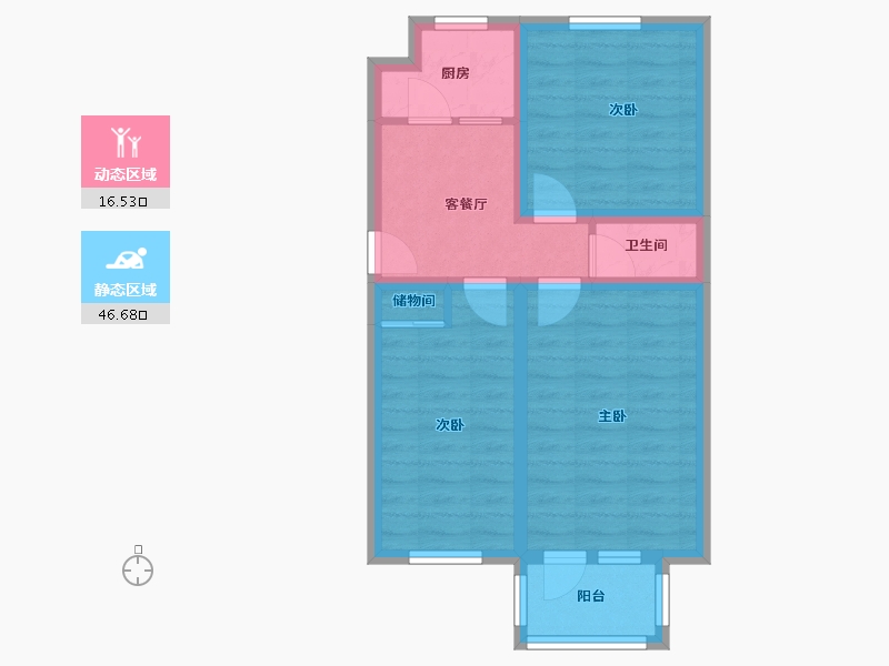 北京-北京市-八角中里-51.50-户型库-动静分区