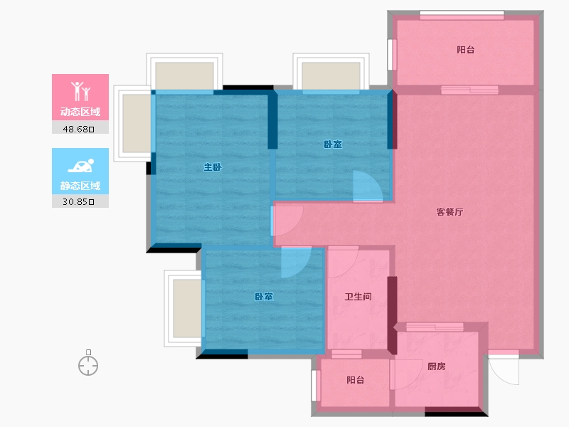 广东省-江门市-文华豪庭-70.46-户型库-动静分区