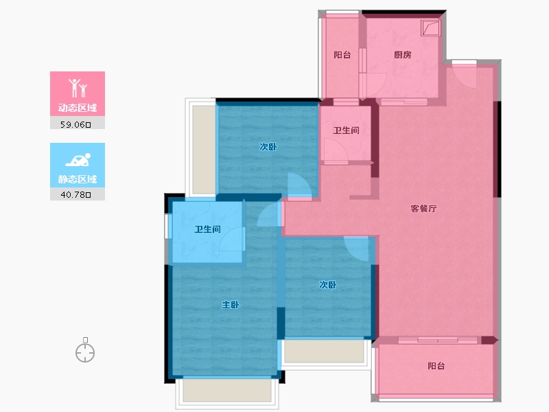 四川省-成都市-中建天府公馆-94.34-户型库-动静分区