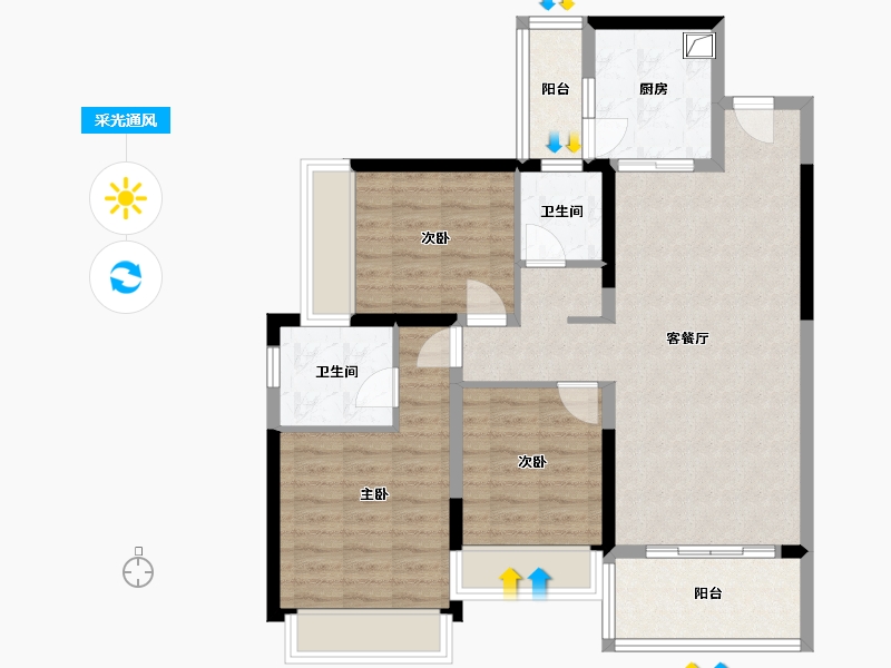 四川省-成都市-中建天府公馆-94.34-户型库-采光通风