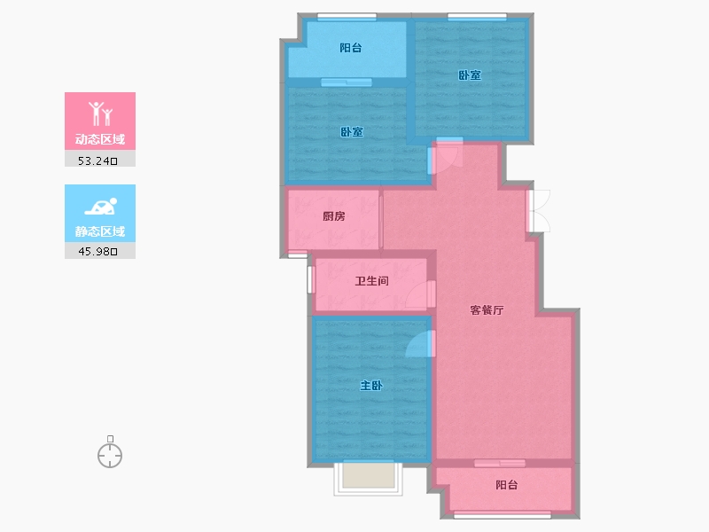 河南省-郑州市-长隆翰林苑-96.00-户型库-动静分区