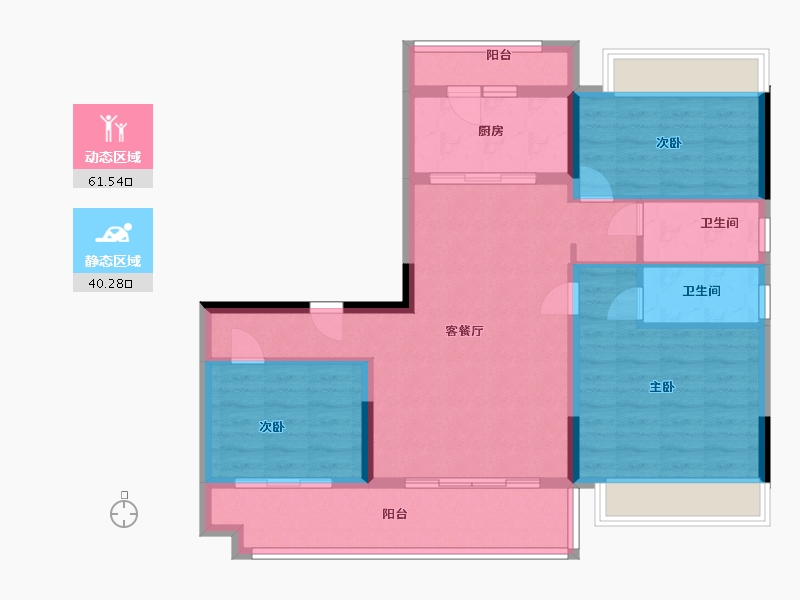 安徽省-阜阳市-阜南碧桂园银杏苑-91.00-户型库-动静分区