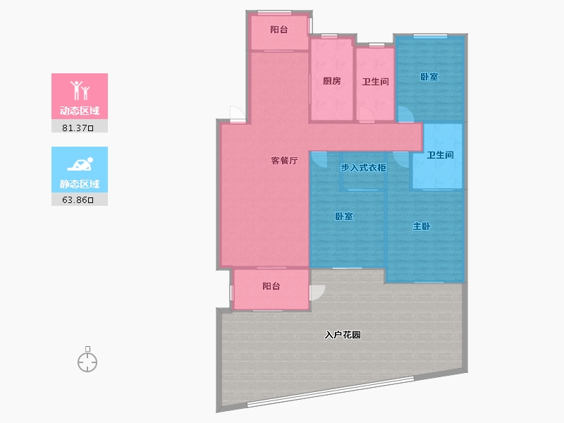 浙江省-杭州市-翡翠城-128.00-户型库-动静分区