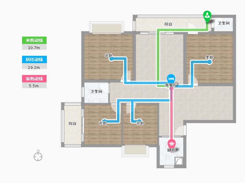 广西壮族自治区-南宁市-柳沙新天地-133.30-户型库-动静线