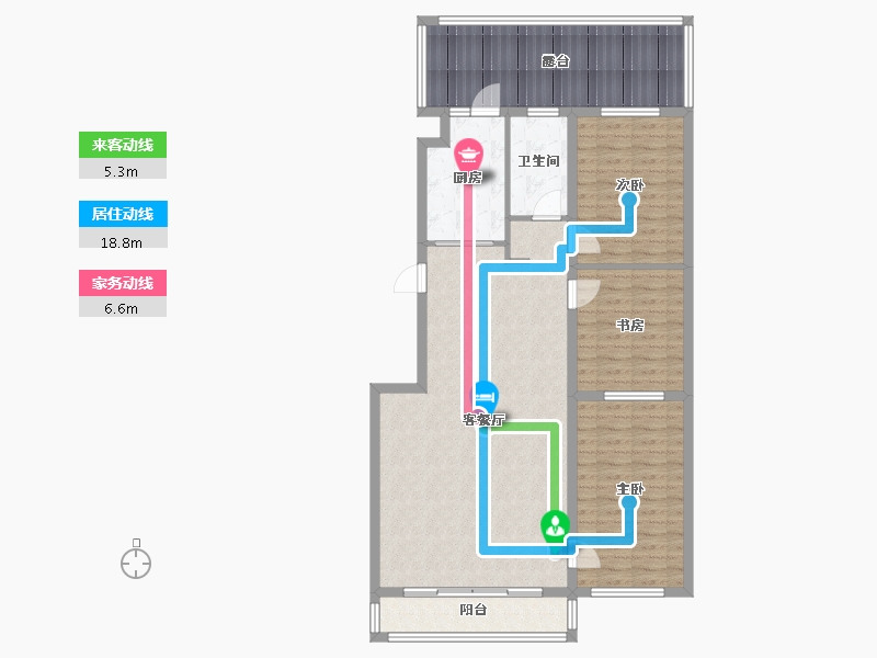 吉林省-白城市-万龙升平里1期-120.00-户型库-动静线