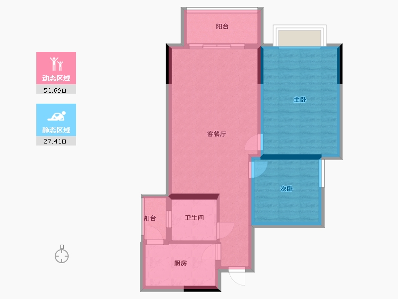 四川省-成都市-锦绣阳光-70.32-户型库-动静分区