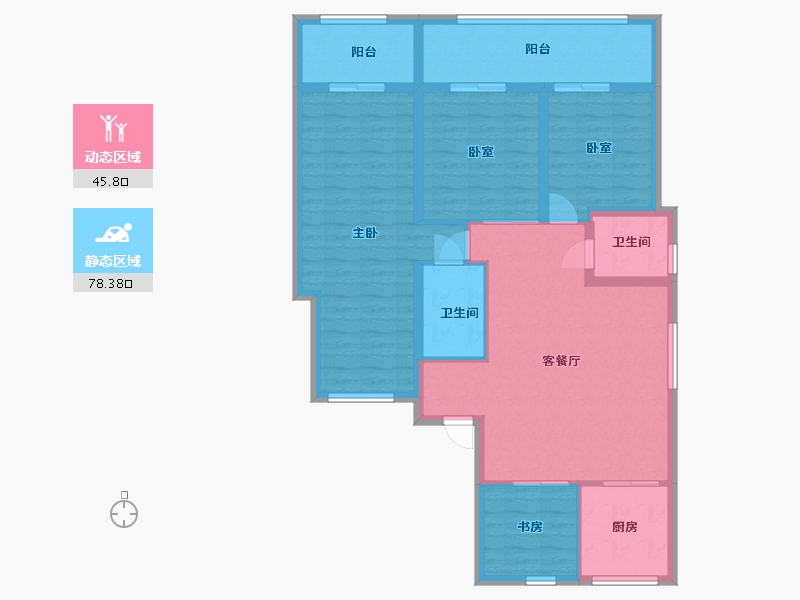 湖北省-荆州市-楚天都市·御湖一品-150.00-户型库-动静分区