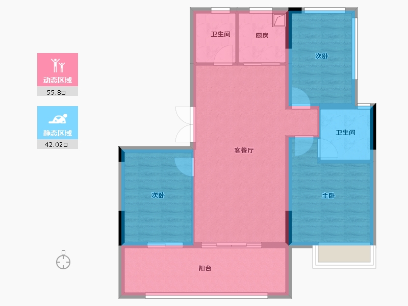 贵州省-毕节市-公园1号-88.19-户型库-动静分区