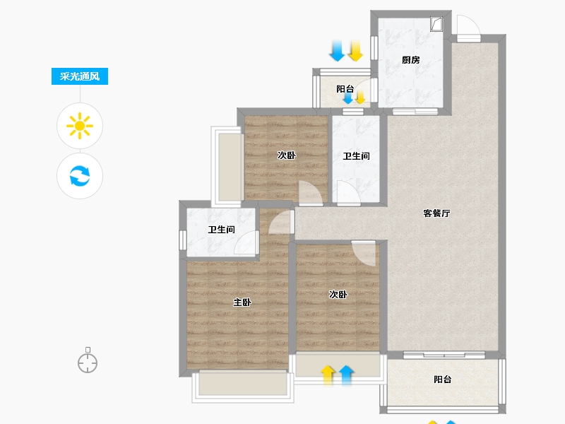 四川省-成都市-中建天府公馆-95.20-户型库-采光通风