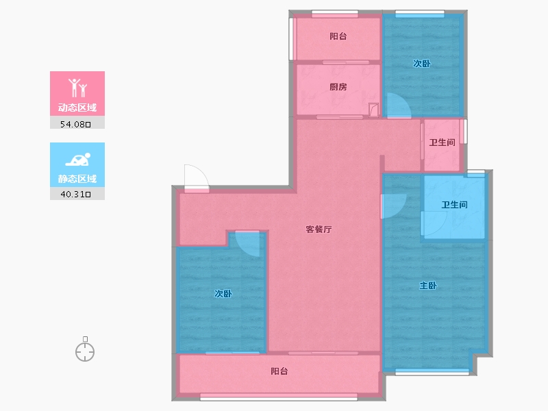 河北省-石家庄市-中国铁建西派江玥-87.50-户型库-动静分区