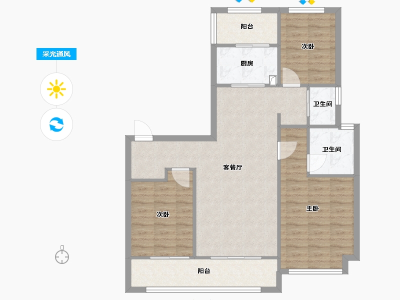 河北省-石家庄市-中国铁建西派江玥-87.50-户型库-采光通风