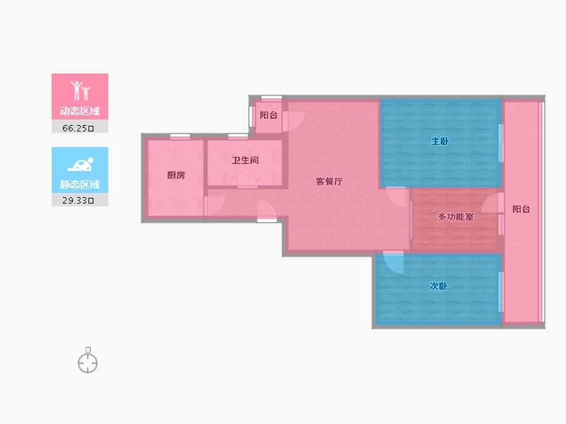 北京-北京市-百万庄大街13号院-95.20-户型库-动静分区