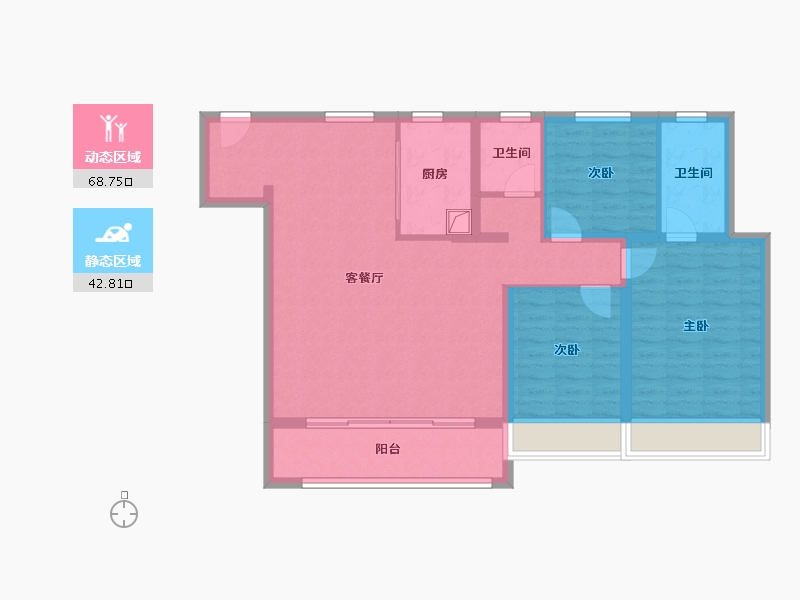 山东省-淄博市-世茂璀璨珑府-113.60-户型库-动静分区