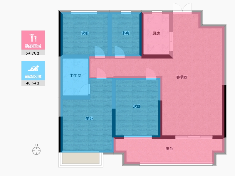 河南省-新乡市-银河君悦-89.00-户型库-动静分区