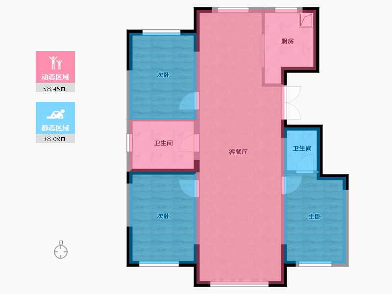 黑龙江省-哈尔滨市-水韵华府-92.00-户型库-动静分区