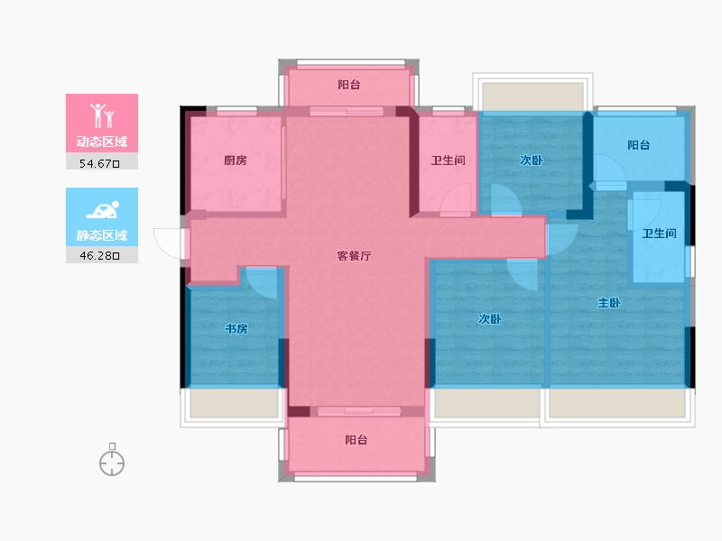 广东省-清远市-金丰壹方江山-94.57-户型库-动静分区