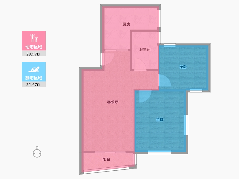 广东省-广州市-南雅苑小区-54.40-户型库-动静分区