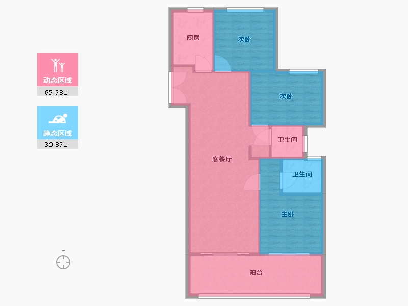 河南省-郑州市-万林陆号院-96.81-户型库-动静分区