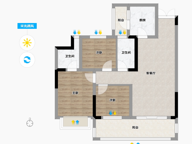 云南省-昭通市-万景-83.20-户型库-采光通风