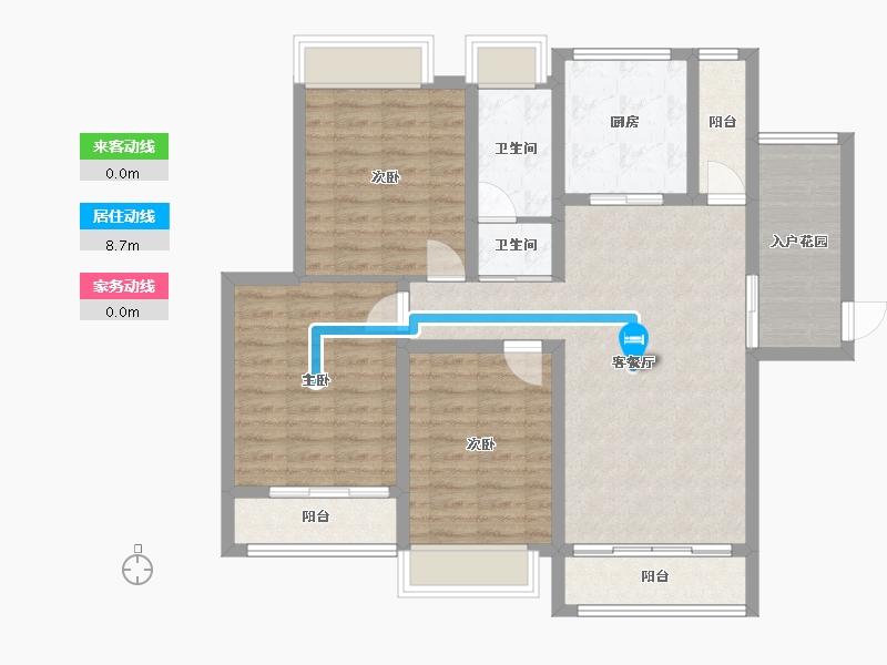 江苏省-南通市-证大清华园-100.80-户型库-动静线