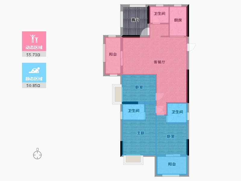 贵州省-毕节市-公园1号-103.60-户型库-动静分区