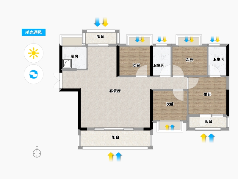 福建省-宁德市-霞浦外滩锦城-105.60-户型库-采光通风