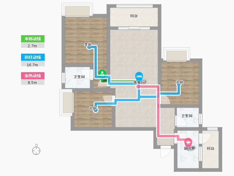 重庆-重庆市-海润国际2期-80.00-户型库-动静线