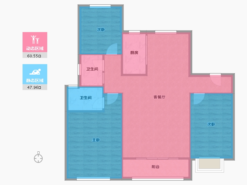 山东省-济南市-地平西棠甲第-110.51-户型库-动静分区