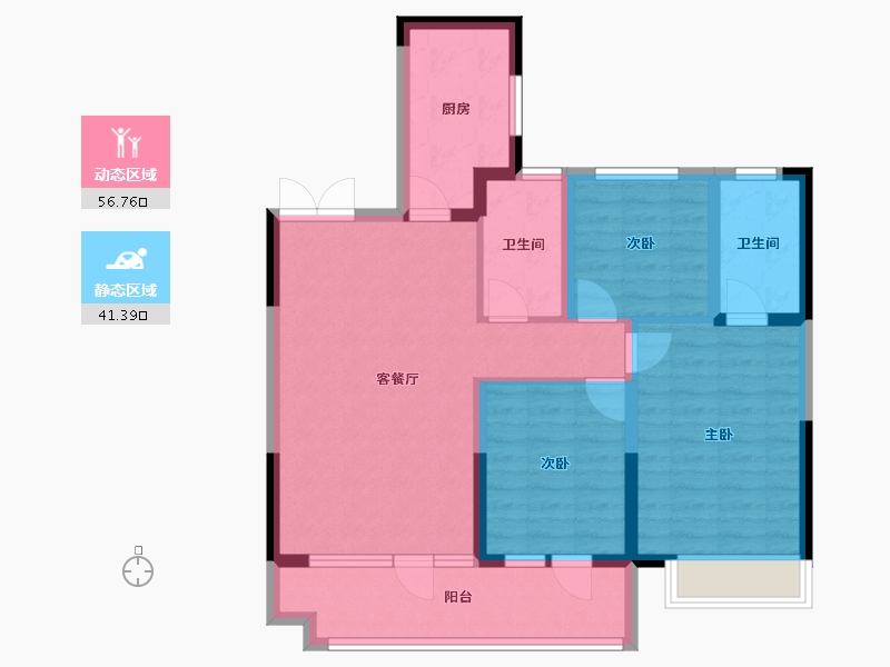 山东省-德州市-牡丹华府-87.19-户型库-动静分区