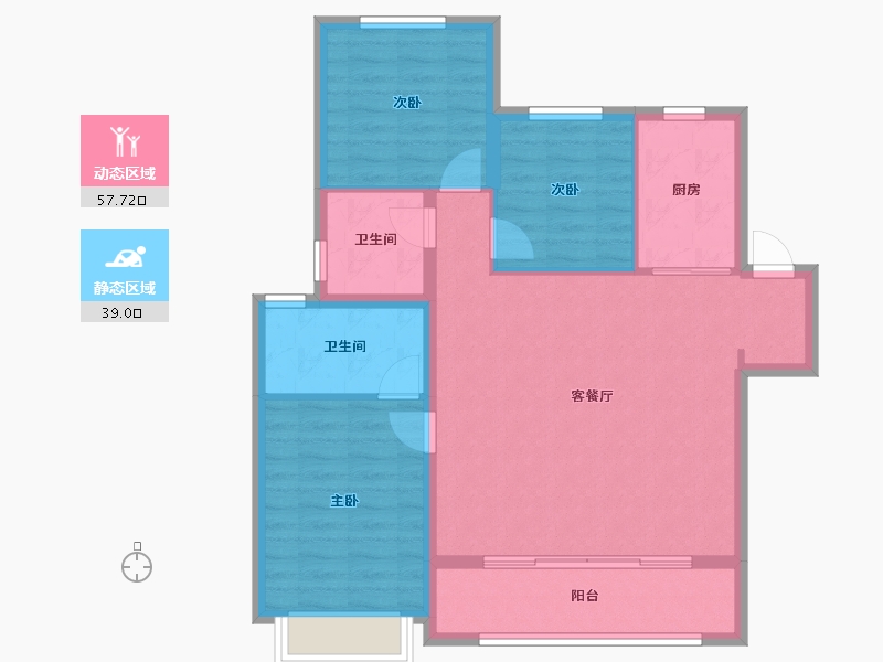 陕西省-西安市-地建·嘉信臻城-87.46-户型库-动静分区