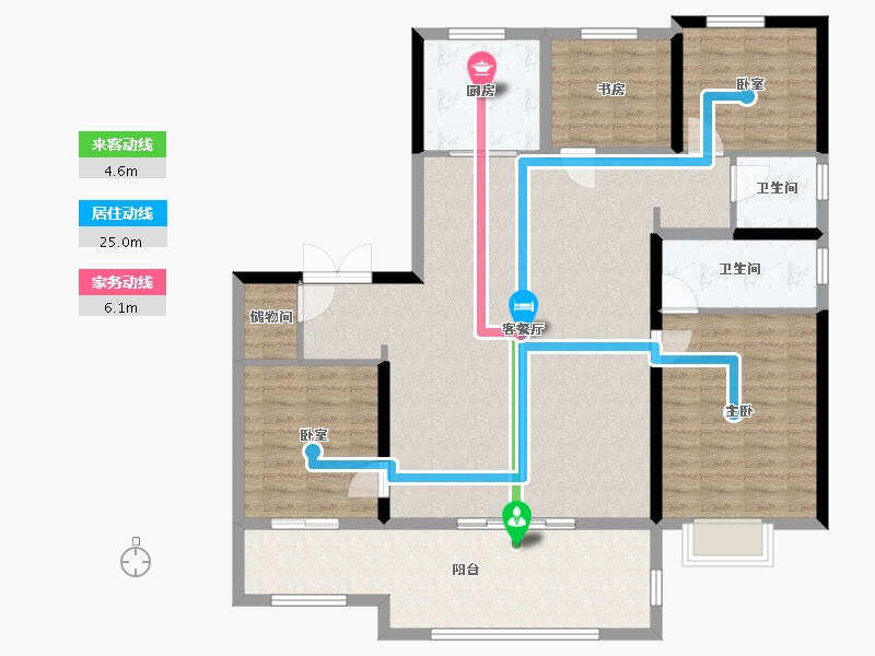 陕西省-西安市-绿城西安拾光屿-126.08-户型库-动静线