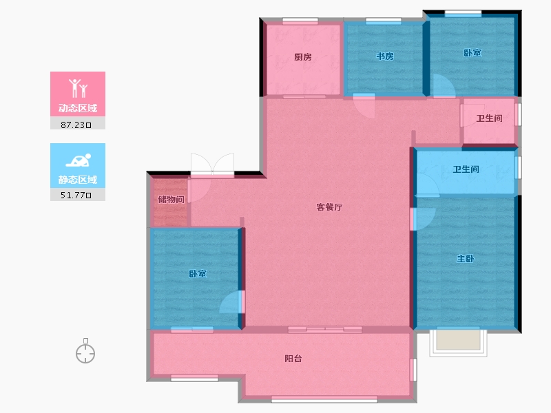 陕西省-西安市-绿城西安拾光屿-126.08-户型库-动静分区