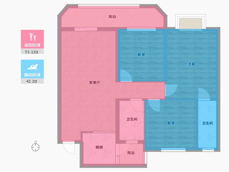 广东省-清远市-江湾明珠-85.02-户型库-动静分区