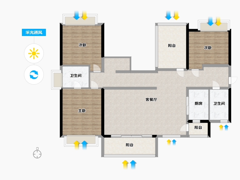 广东省-佛山市-凤语潮鸣-140.00-户型库-采光通风