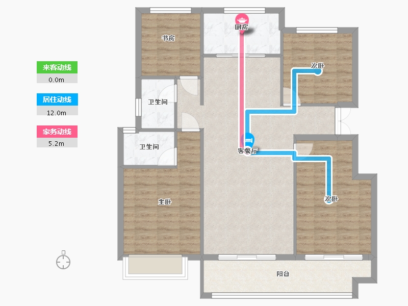 浙江省-丽水市-美林公馆-103.20-户型库-动静线