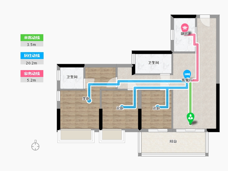 广西壮族自治区-南宁市-滨江壹号-84.00-户型库-动静线