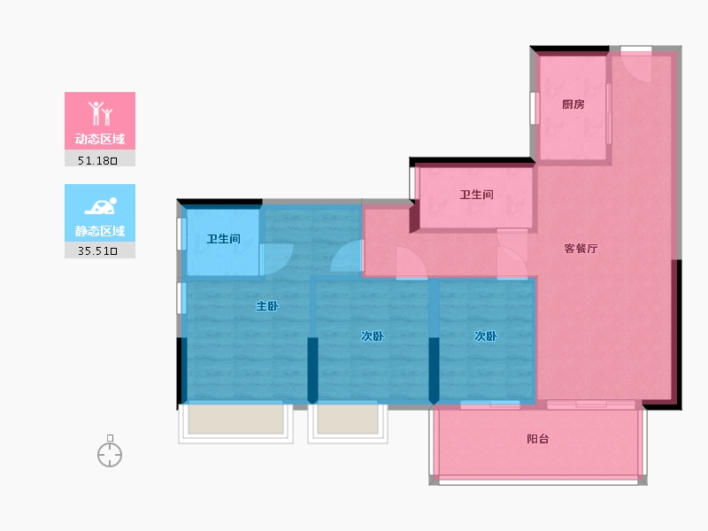 广西壮族自治区-南宁市-滨江壹号-84.00-户型库-动静分区