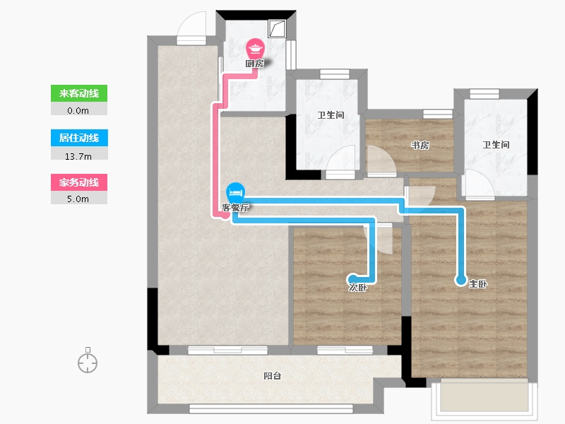 浙江省-湖州市-孔雀城一期-71.20-户型库-动静线