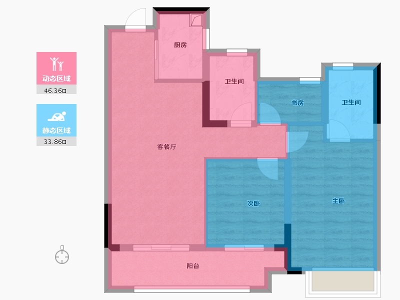 浙江省-湖州市-孔雀城一期-71.20-户型库-动静分区