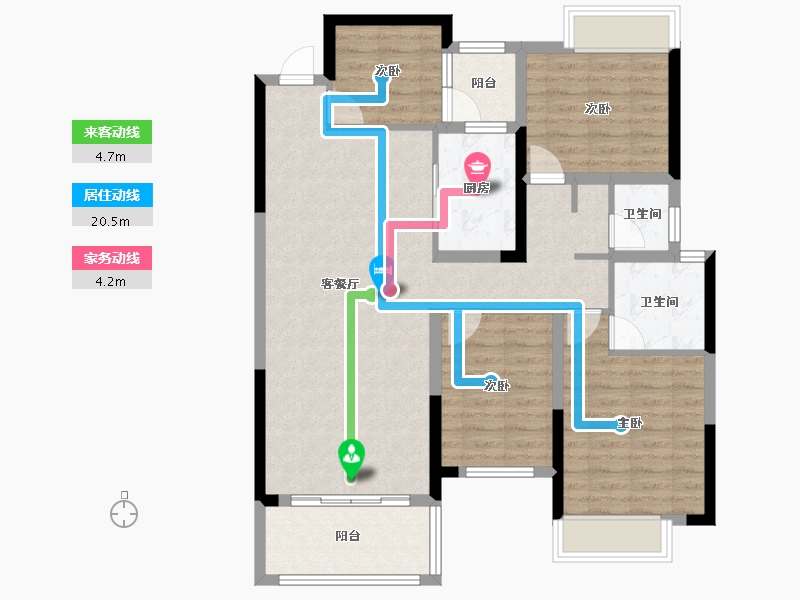 湖南省-永州市-御泽园-106.40-户型库-动静线