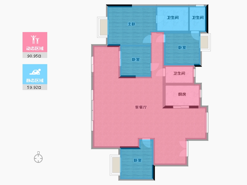 四川省-雅安市-正黄领地翡翠公园-158.00-户型库-动静分区