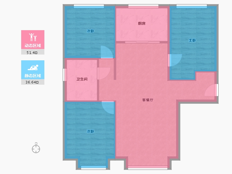 新疆维吾尔自治区-乌鲁木齐市-爱地悦府-92.00-户型库-动静分区