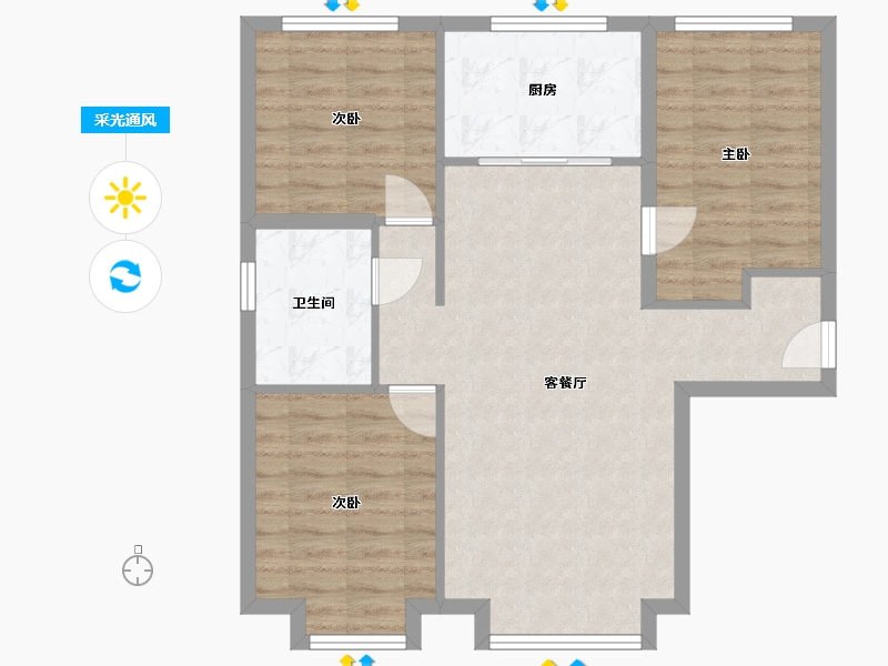 新疆维吾尔自治区-乌鲁木齐市-爱地悦府-92.00-户型库-采光通风