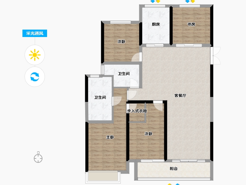 江苏省-扬州市-金奥文昌公馆富贵-147.00-户型库-采光通风