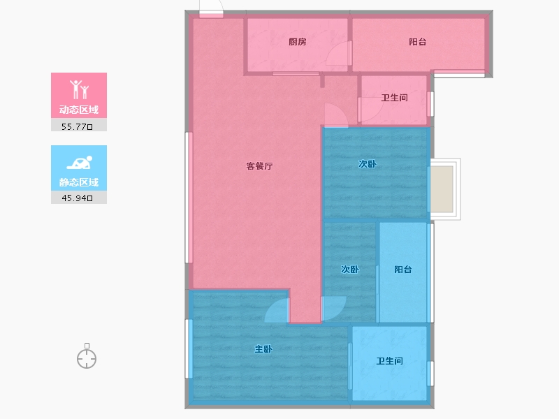 四川省-凉山彝族自治州-铁投邛海壹号-91.00-户型库-动静分区